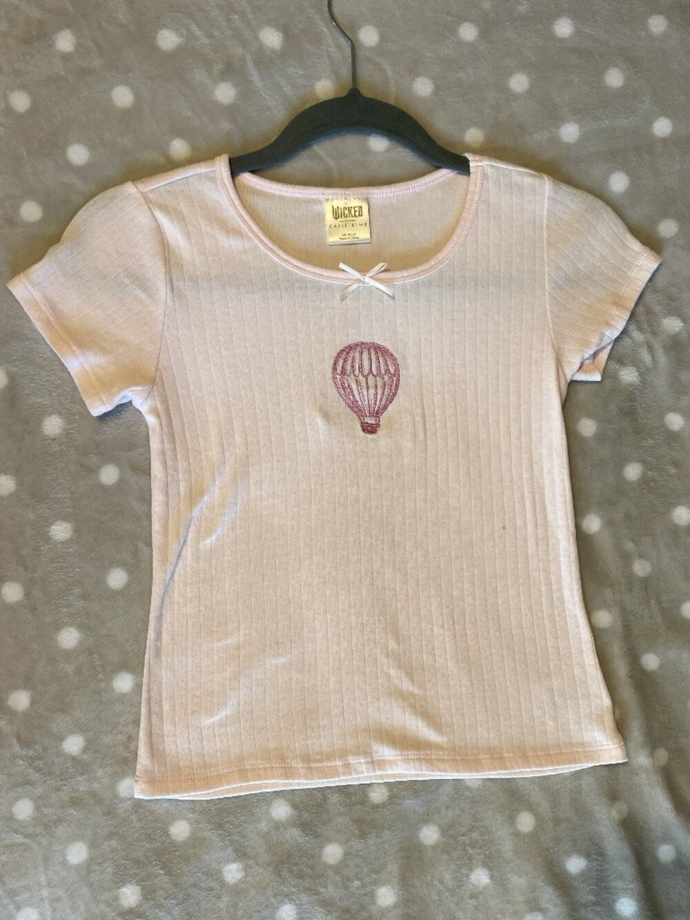Girl's Light Pink Wicked Baby Tee with embroidery